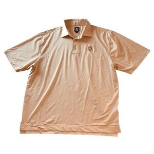 FootJoy FJ Mens Golf Polo Rugby Short Sleeve Yellow Shirt Size XL Striped